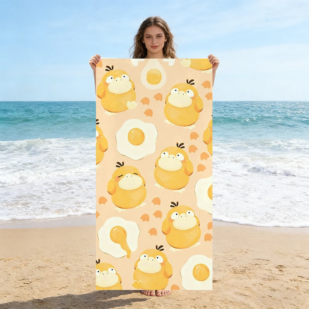 Beach Towel Large - P-Pokémon Psyduck Beach Towel Quick-drying Small