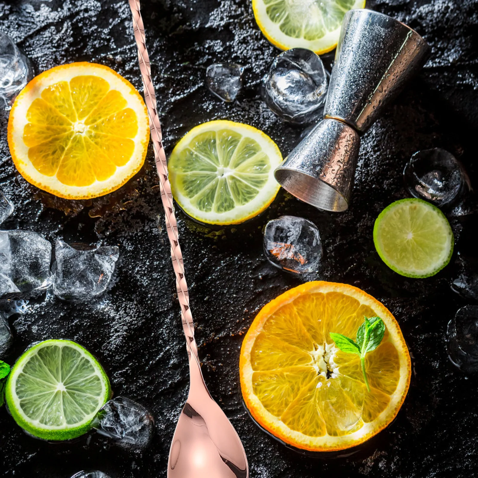 

Stainless Steel Mixing Spoon Long Handle Bar Cocktail Stirrer Practical Home Hotel Coffee Shop Use Bar Spoon