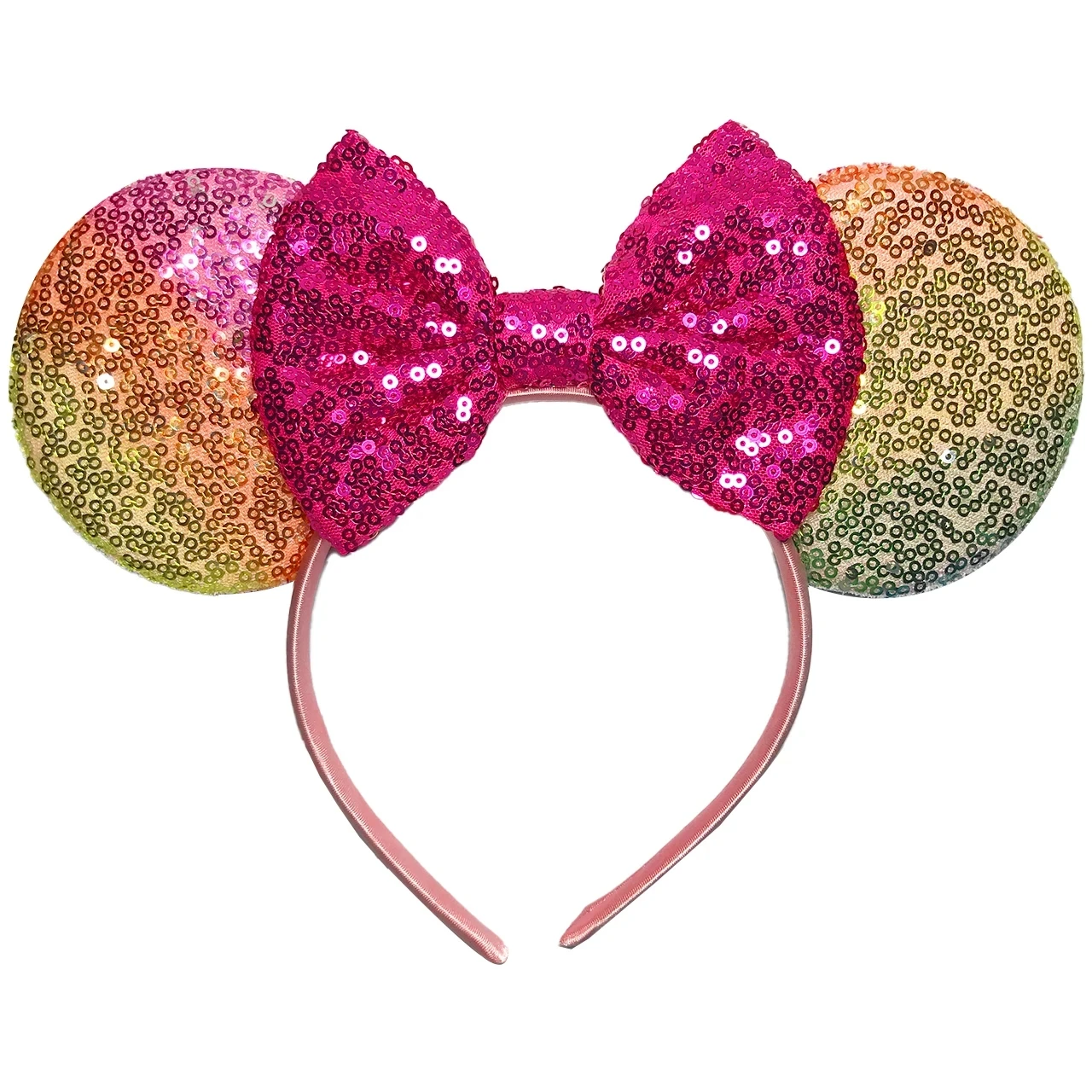 Ziming New Christmas Cute Hairband Sequins Bows Mouse Ears Headband Kids Festival Party Cosplay Headband