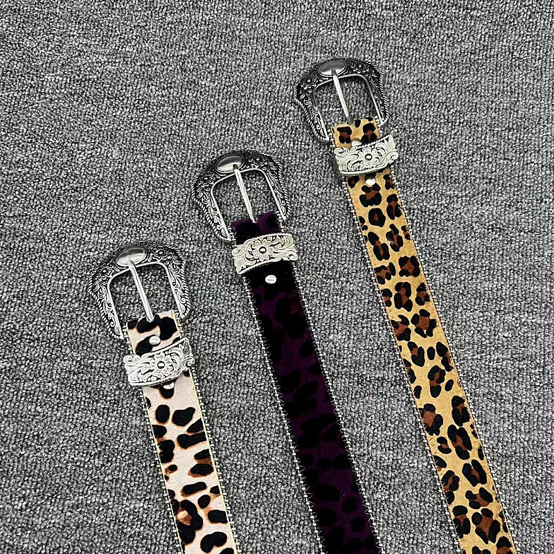 Ремни Y2K в стиле хип-хоп со стразами для женщин, леопардовый ремень из искусственной кожи, высокое качество, роскошные бренды, ковбойские джинсы в стиле пастушки, брюки, ремень в стиле панк