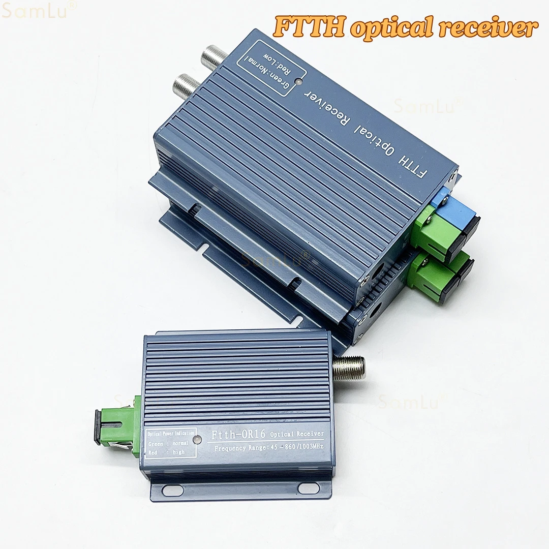 GPON CATV 1550nm Optical Receiver High Level With WDM AGC 1*RF/2*RF Inch Output TV Transmission Ultra Low Light Reception