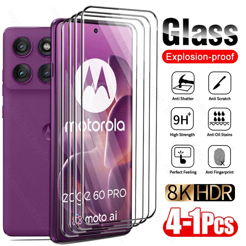 4-1 pices 9D tui en verre tremp pour Motorola Edge 60 Pro 5G protecteur d'cran incurv sur Moto Rola Edge60Pro Edge60 60Pro Pro60 2025