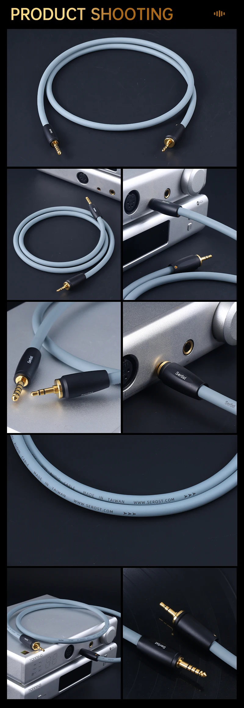 Serost Star HiFi Audio 4,4mm auf 3,5mm Adapterkabel aus sauerstofffreiem Kupfer für Verstärker, Musikplayer, Lautsprecher, Kopfhörer – Detail 9