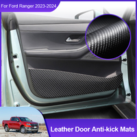 for Ford Ranger T9 2022 2023 2024 2025 4 Pcs Carbon fiber Car Door Anti-Kick Mat Pads Anti Dirty Protective Stickers Accessories