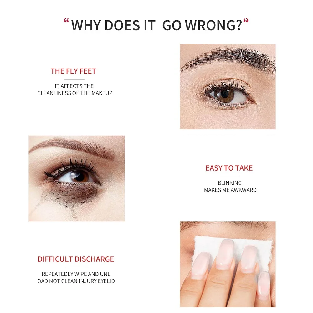 Rímel à prova d'água de longa duração, tinta preta, alongamento à prova d'água, sem manchas, fibra de seda, maquiagem para uso diário