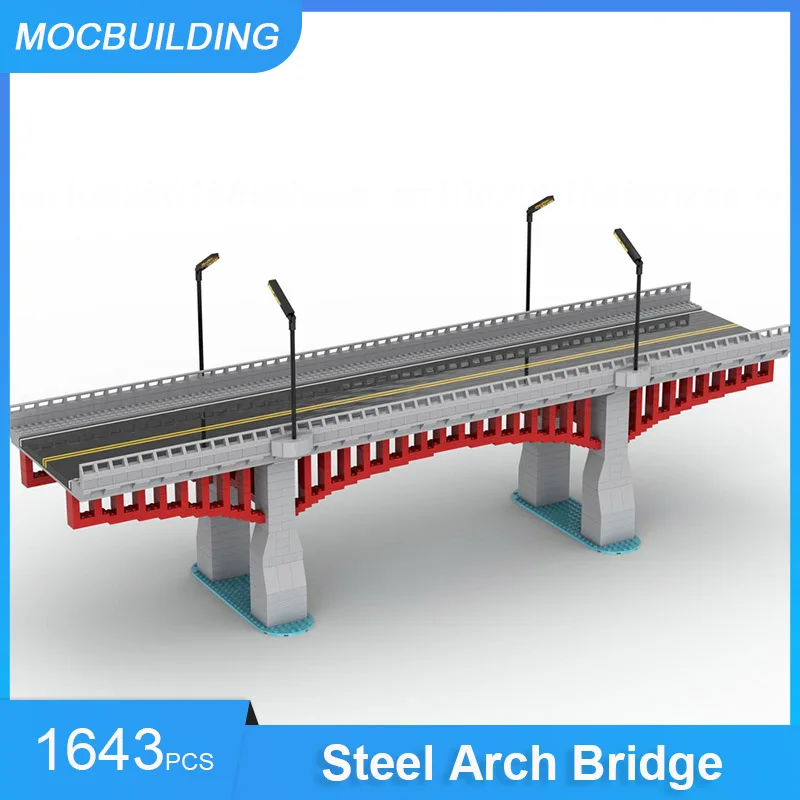 MOC Building Blocks Steel Arch Bridge Model DIY Assemble Bricks Transportation Display Collection Creative Toys Gifts 1643PCS