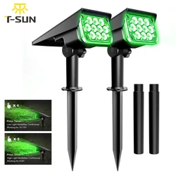 T-SUN ajustável solar spotlight jardim luz solar ip65 energia solar luz verde para quintal caminho árvore decoração luz solar ao ar livre