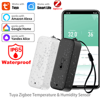 Tuya Zigbee Outdoor Temperature Humidity Sensor Thermometer, IP65 Waterproof with Hanging Rope, Smart Life & Google Assistant En