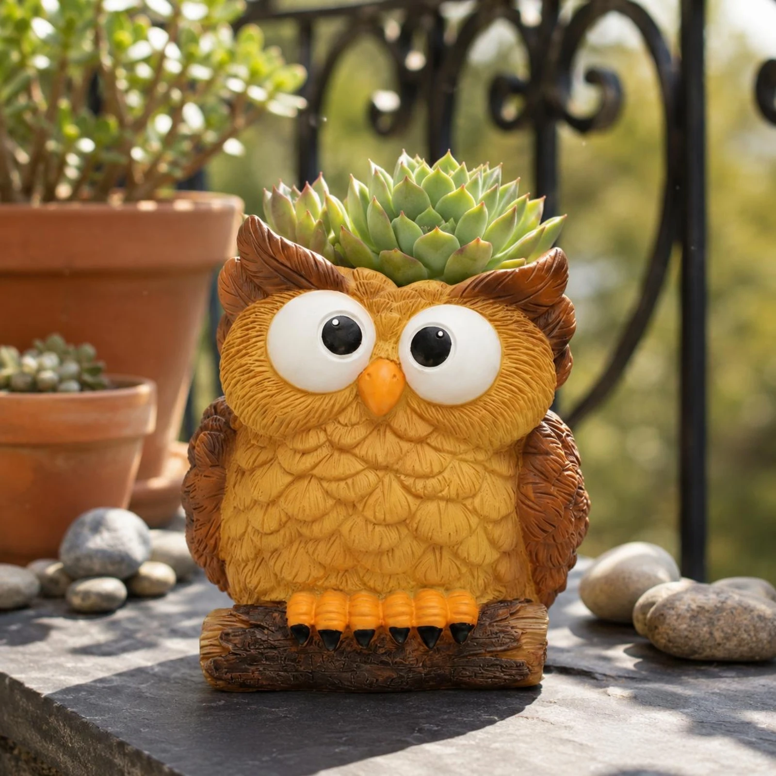 Owl Planter Garden Owl Flower Pot Creature Planter Decorative Home Decor Cute Design