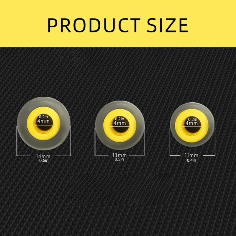 6 buah penutup earphone In-Ear silikon ujung earbud pengganti 4.0mm-6.0mm