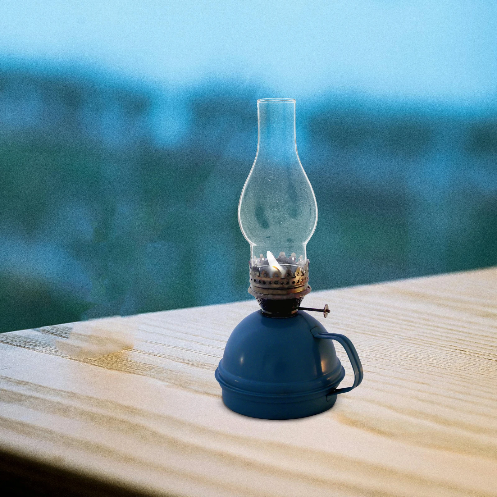 

2Pcs Replacing Glass Lampshade Clear Retro Style Glass Lamp Shade Windproof for Oil Decoration