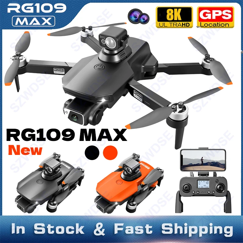 New RG109 Max GPS Brushless Motor Drone RC 8K HD Camera WIFI 360° Obstacle Avoidance Optical Flow Positioning Aerial Quadcopter