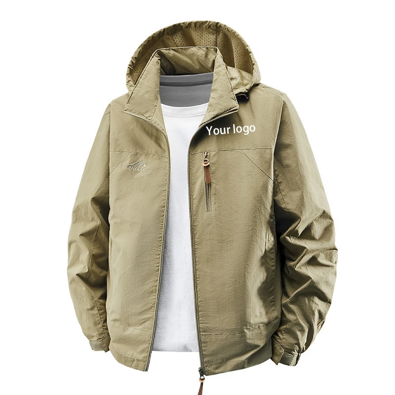 Removable cap waterproof and windproof jacket - Men's outdoor casual hiking tactical jacket - Multi-pocket hooded fishing waterp
