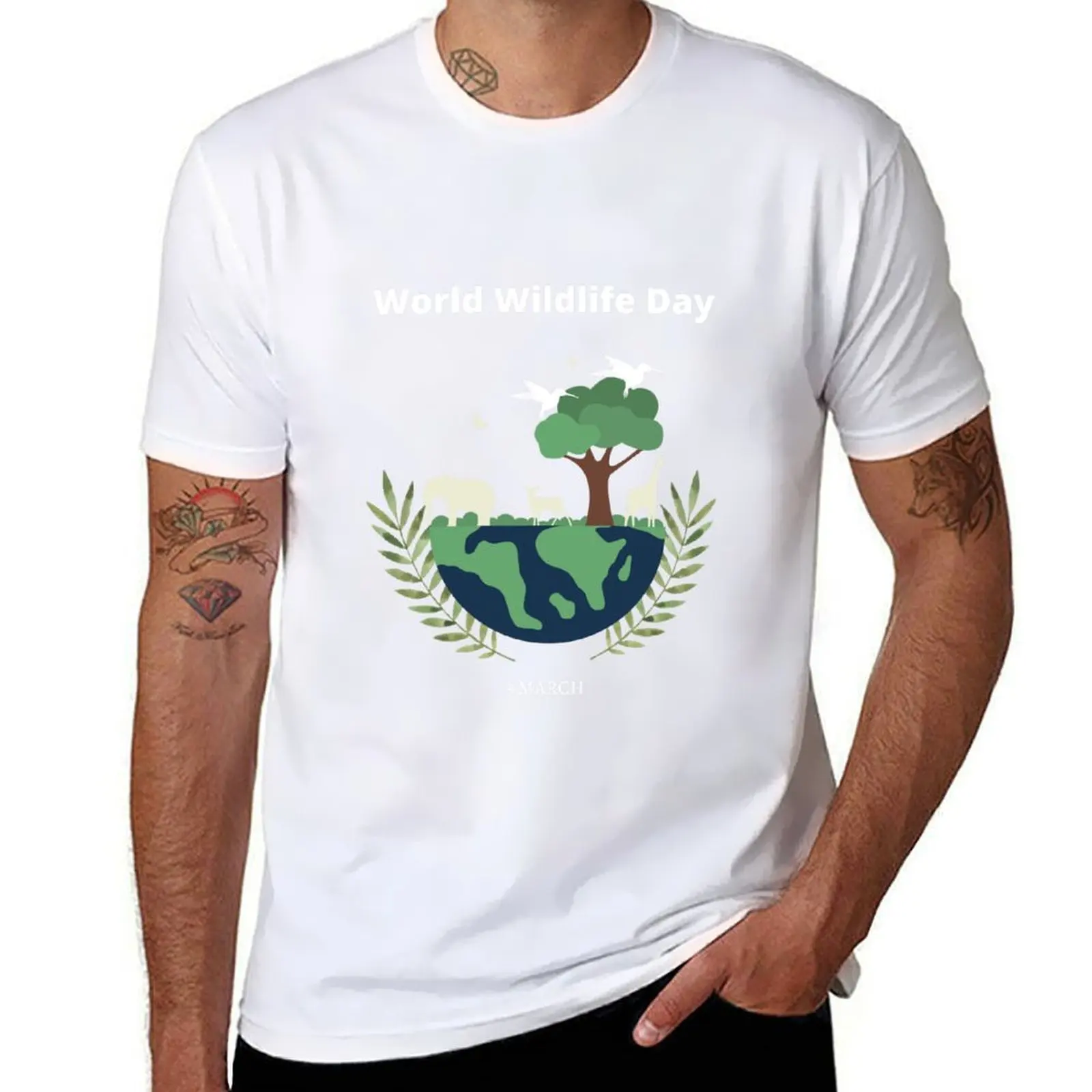 

World wildlife day T-Shirt t shirts for man slim fit anime tshirt T-Shirt