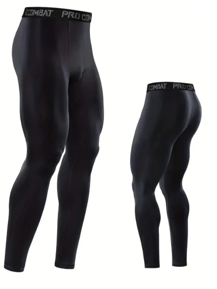 Men 2025 Compression Base Layer Running Tight Shorts Sport Pant Male Leggings Gym Basketball Fitness Exercise Cycling Trousers