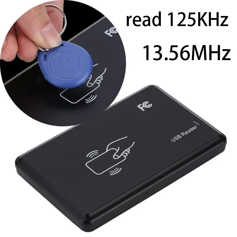 RFID Reader USB Port EM4100 TK4100 125khz ID 13.56MHz IC card Contactless Sensitivity Smart Card Support Window System Linux