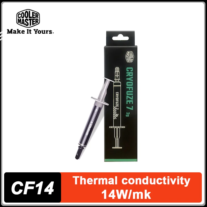 

Cooler Master CF14 Термопаста Теплопроводность 14 Вт/мк Для процессора Кулер Видеокарта Ноутбук Термопаста CRYOFUZE 7