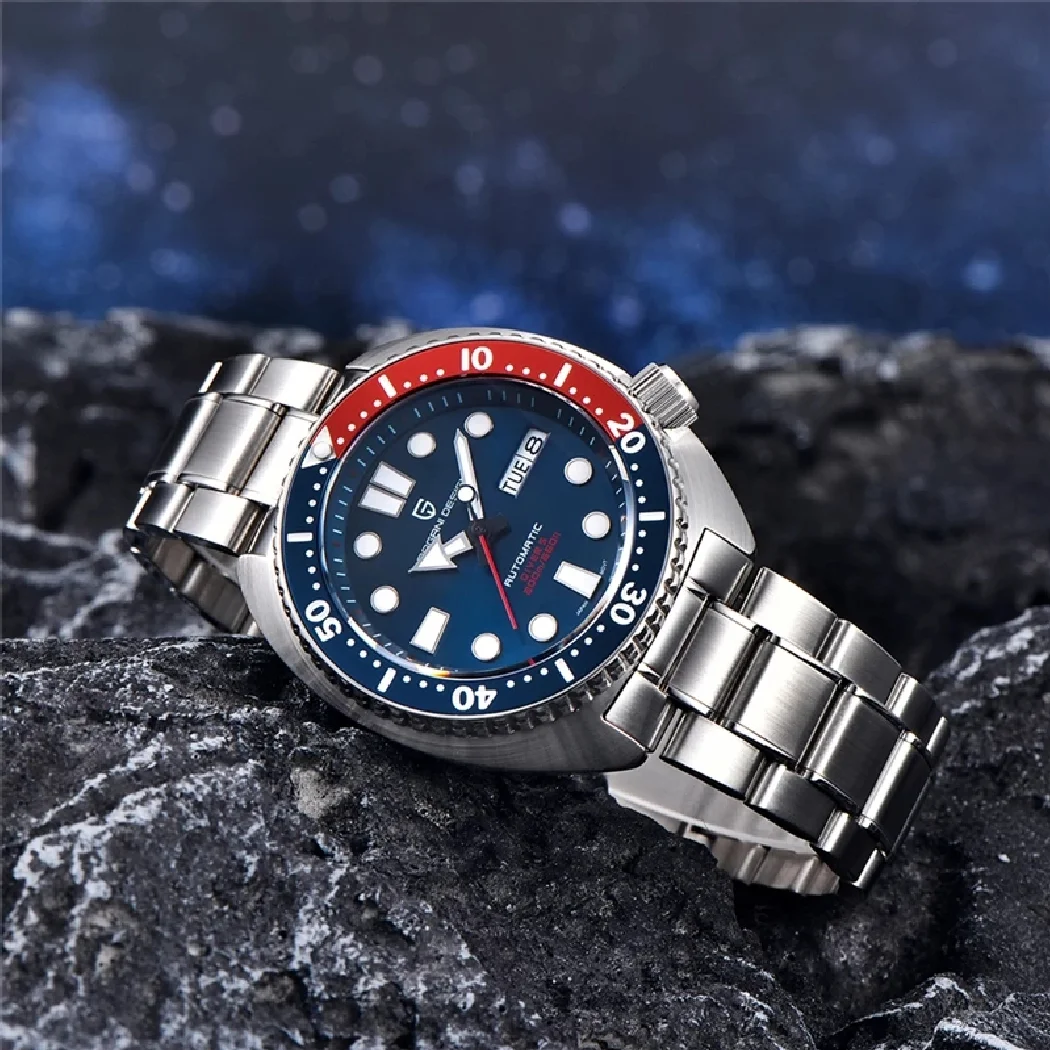 PAGANI تصميم الرجال ساعة أوتوماتيكية السيراميك الحافة 200 متر مقاوم للماء ساعة اليد الميكانيكية الفولاذ المقاوم للصدأ NH35 التونة الرجال الغوص ساعة