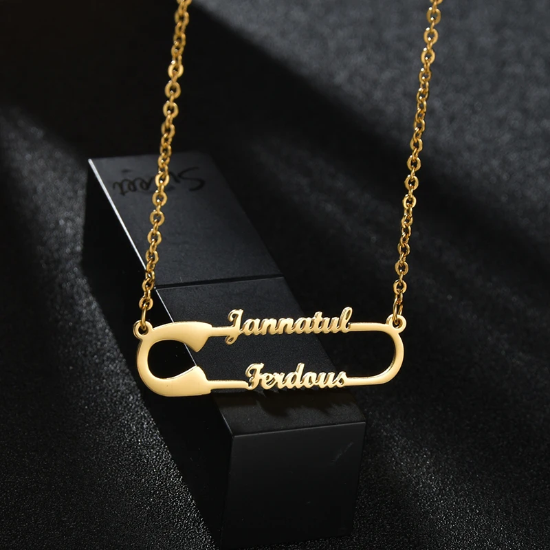 Nextvance 12 Styles Customized Double Name Heart Necklace Stainless Steel Couple Pendant Choker For Women Men Jewelry Gifts New