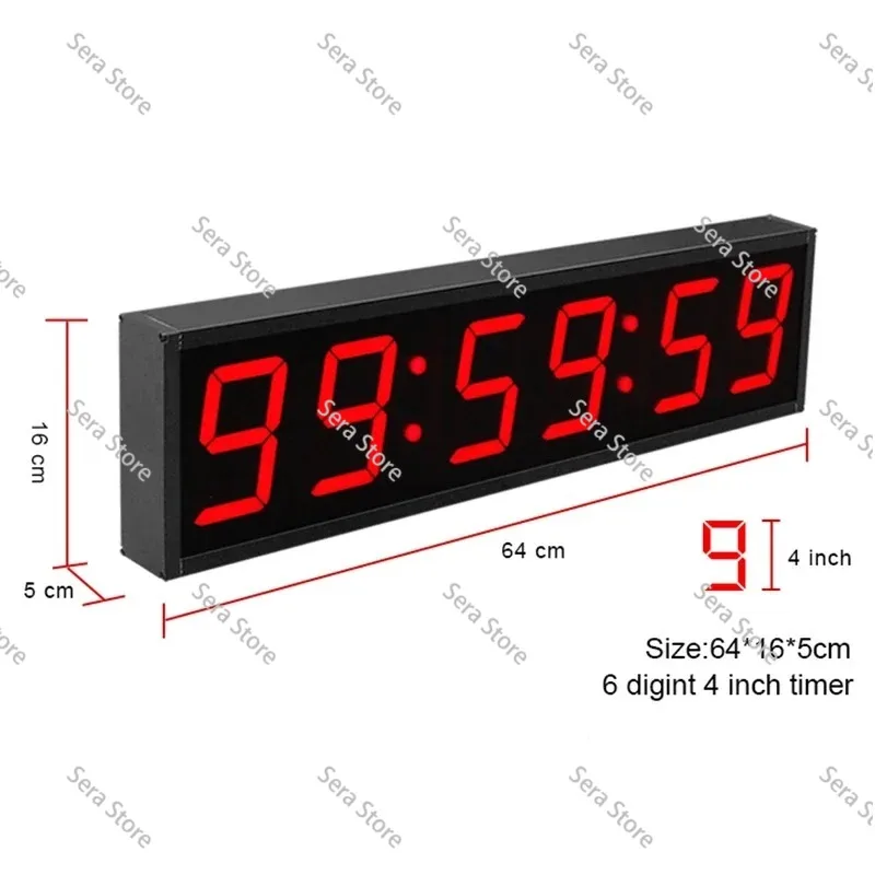 CP19 Interactive Digital Countdown Wall Clock Large Display Stopwatch Game with Buzzer Button Stop Time for Competition Game Act