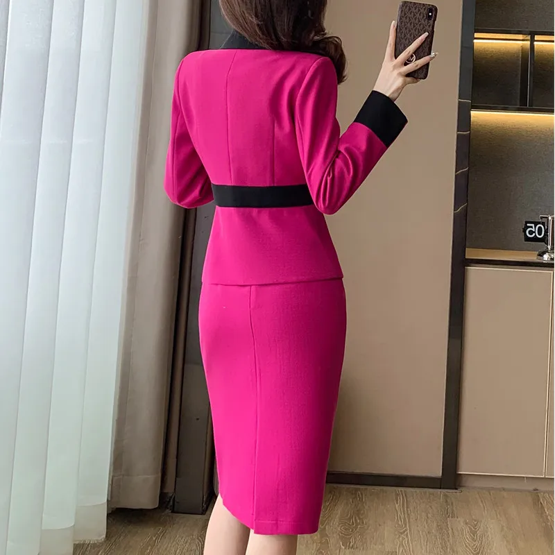 NAVIU 2024 Spring New Arrivals Elegant Suit Set For Women Chic Jacket And Slim Skirt Fashionable Female Office Lady Suit Set