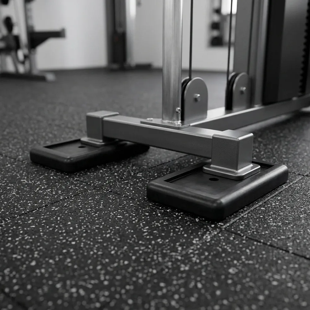 2pcs Rubber Gym Equipment Bumpers 12.5x7.5x1.5cm Shock Absorbing Pads for Treadmill Bike Weight Machine Stability