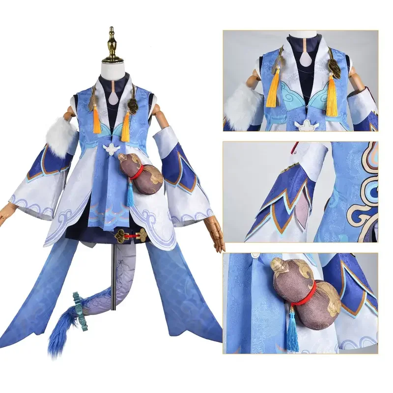 In Stock XS-3XL Game Honkai Star Rail Bailu Cosplay Costume full Set With Accessories Bai Lu Cosplay Costume Wig Outfits uniform