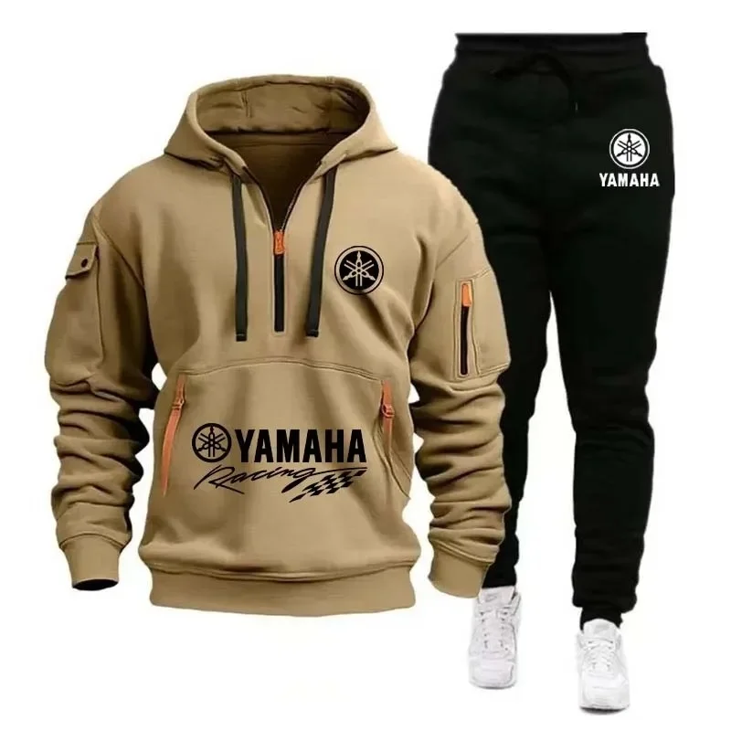Conjunto Deportivo Yamaha Racing Team 2026 para Hombre, Primavera, Sudadera con Media Cremallera y Pantalones, Conjunto Unisex de Sudadera y Joggers