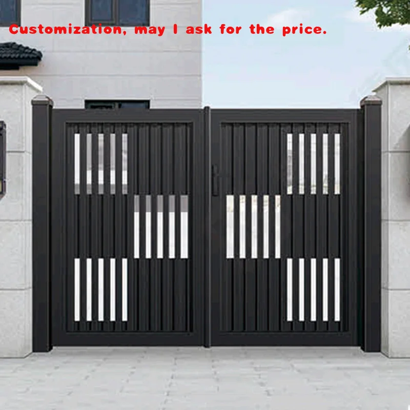 

на заказ.2026 Современный хороший внешний вид Роскошный устойчивый выдвижной водонепроницаемый электронный раздвижной алюминиевый забор Дверь для двора Сад Ga