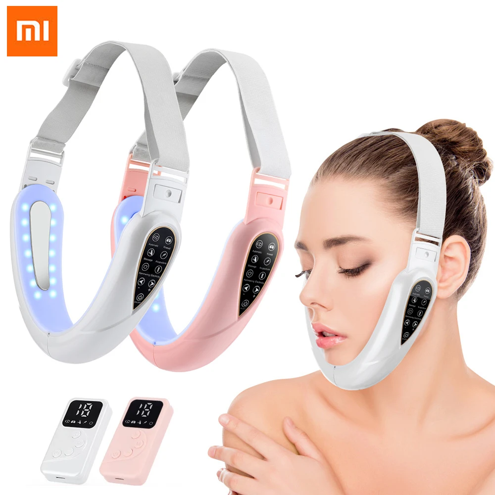 Xiaomi EMS Facial Lifting Device With Remote Double Chin Remove Chin Face Firming LED Photon Therapy Cheek Lift Up Belt Beauty