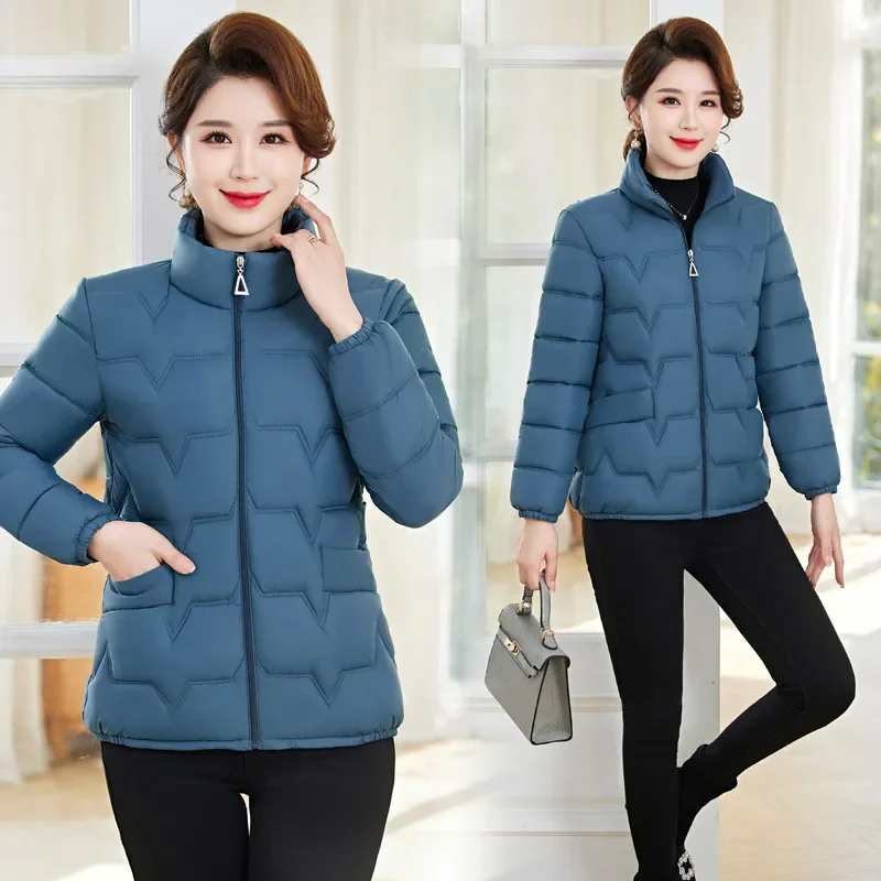 Autumn Winter Slim Parkas Warm Women Jacket Lightweight Quilted Puffer Jacket Long Sleeve Zipper Windproof Outerwear Parka New