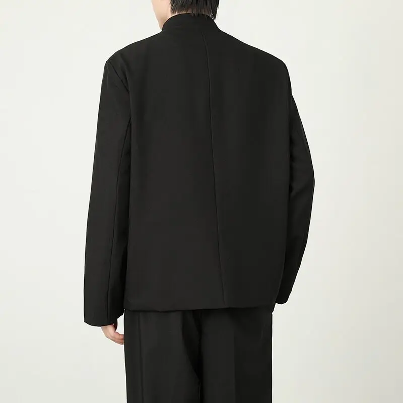 Chinese Style Irregular Suit Jackets Men Black Handsome Blazers Men Leisure Suit Jacket Male Streetwear Bamboo Embroidery Blazer