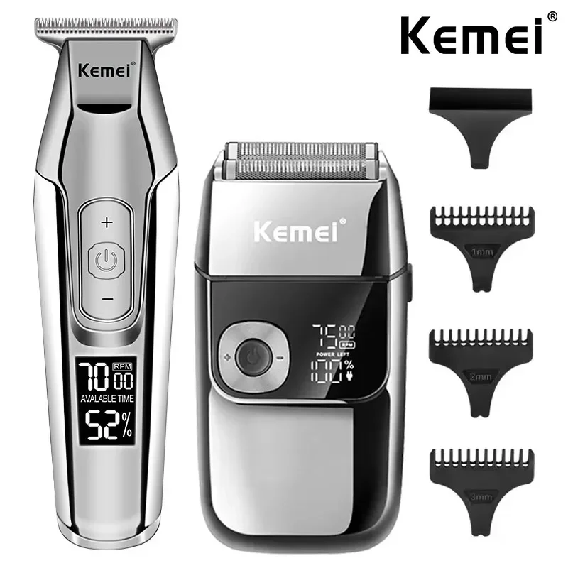 Kemei Original Cordless Electric Hair Clipper KM-2028 Rechargeable Hair Trimmer KM-5027 Shaver for Men USB Charging Razor Barber