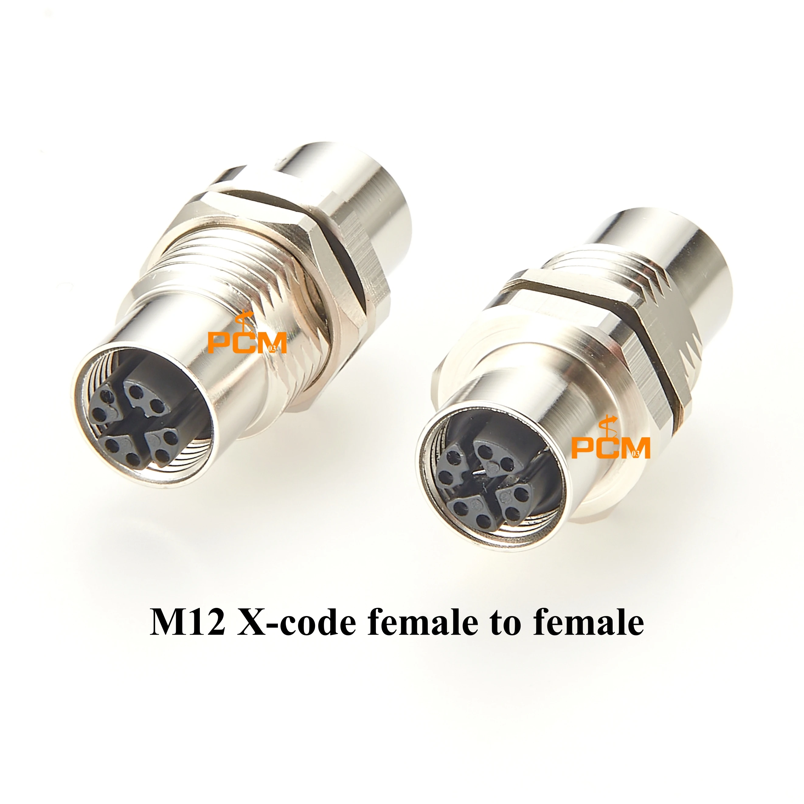 

M12 X Code 8Pin Panel Mount Feed Through Connector Female to Female, Cat6A, IP67 Waterproof for 10Gbps Ethernet Bulkhead Coupler