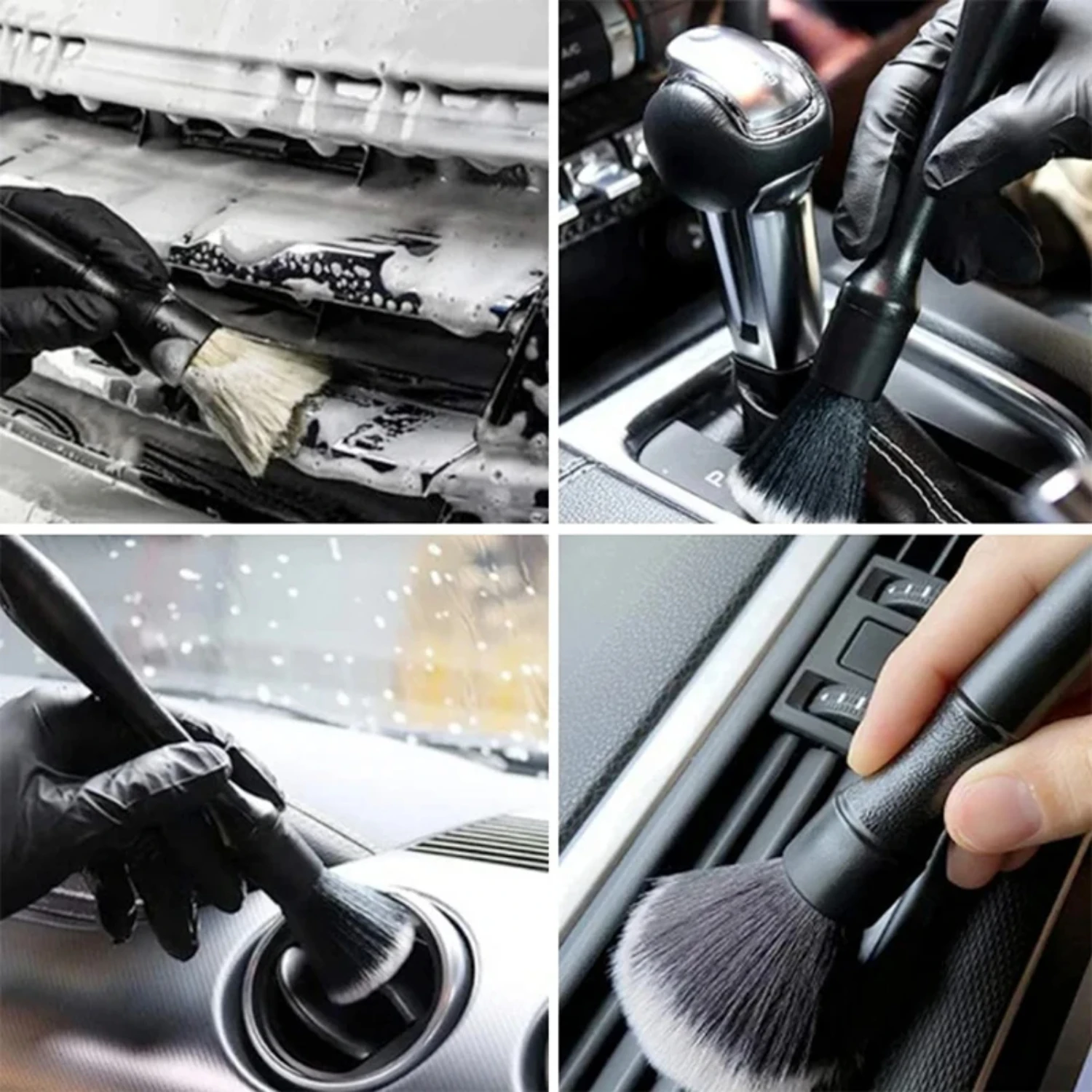 Indulge in a Luxurious Cleanliness Experience with 3PCS Super Soft Auto Interior Detail Brush Set - Perfect for Complete Car Det