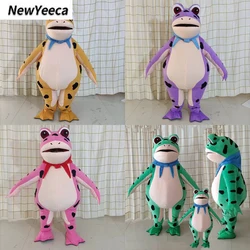 Mascot Frog Costume Inflatable Adult Childrenn Walking Performance Outfits Clothes Toad Gas Model Funny Halloween Cosplay Party
