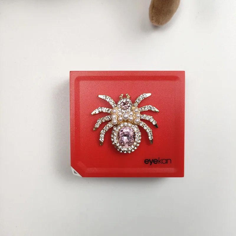 Inlaid Rhinestone spider decoration Contact Lens Case Portable Travel Contact Lens Storage Box Mini Contact Lenses Case Gift B2