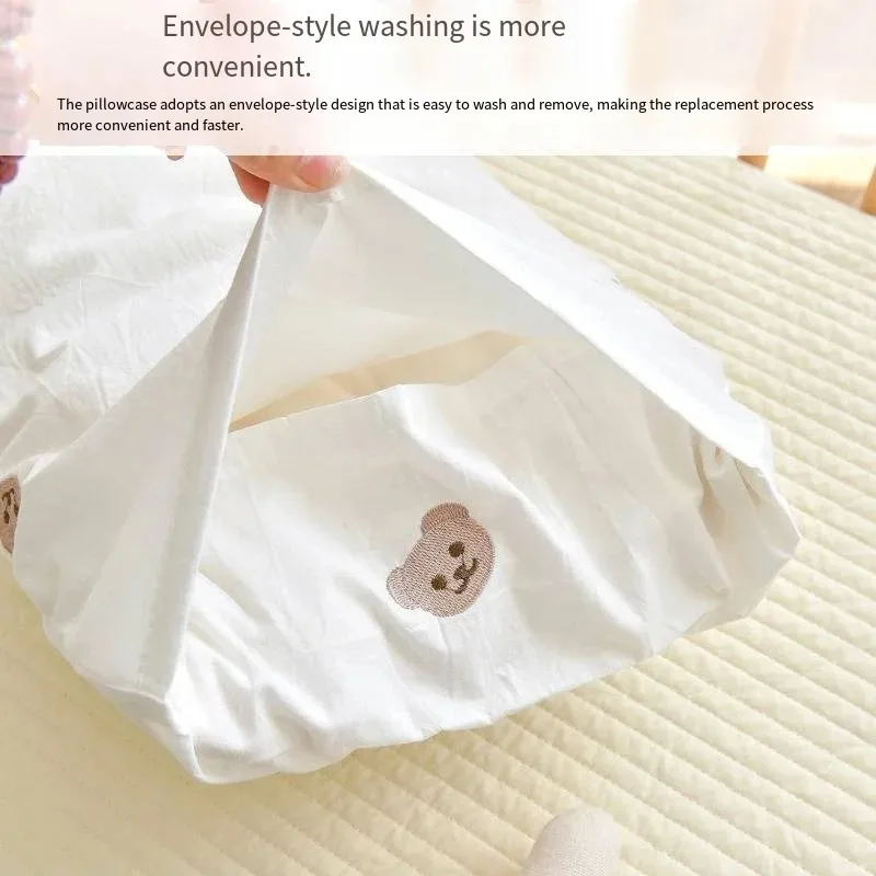 Almohada de algodón puro para niños adecuada para bebés de 1 a 3 a 6 años, almohada de algodón para bebés, almohada de avena para bebés