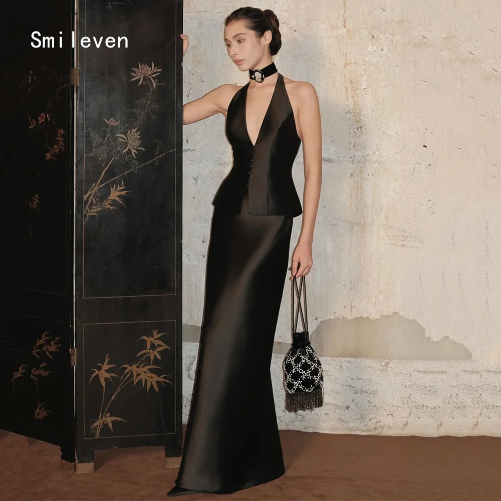 

Smileven Luxury Mermaid Prom Dress Relax Daily V Neck Party Gowns Retro Style Sleeveless Occassion Dress Customized 2026