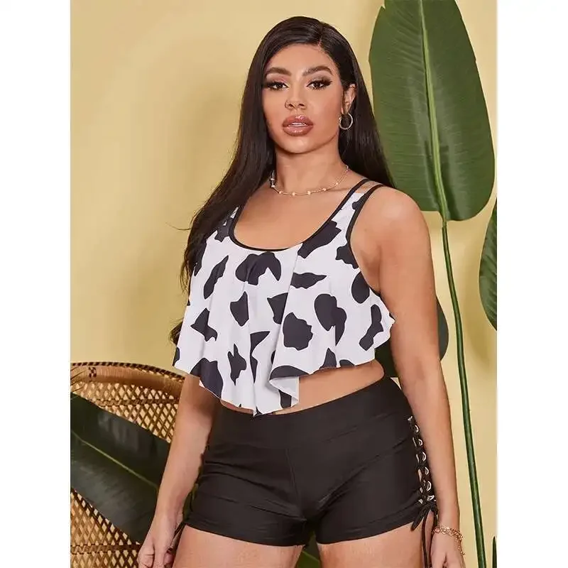

Sports Style Plus Size Split Swimsuit Women's Conservative Bikini New Sexy Backless Tight Flat Angle Pure Desire Bikini Y2k