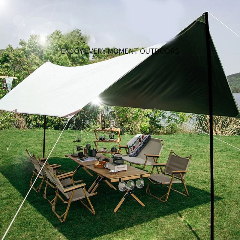 3x4 3x3m 3x5m Black Coated Tarp Screen Shade Membrane Camping Tarp Waterproof Outdoor Tarpaulin Shelter Sunshade Flysheet Awning