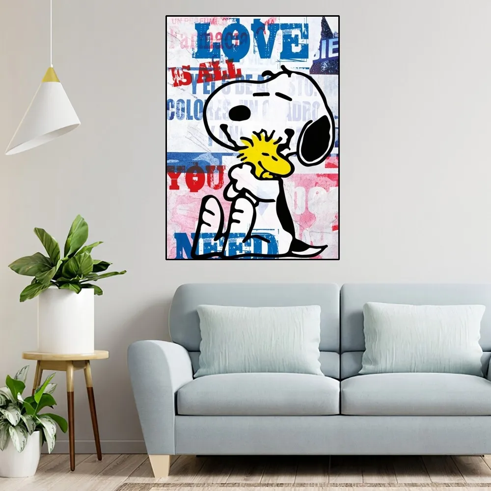 Snoopy Cute Poster Home Room Decor Aesthetic Art Wall Painting Stickers