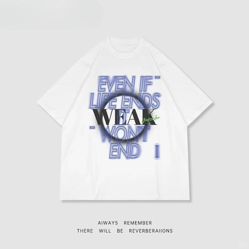 

Trend High Street Printed Short-sleeved T-shirt Gender-free Wear Simple Low-key Luxury Summer Men's Women's Y2k Large-size Tops