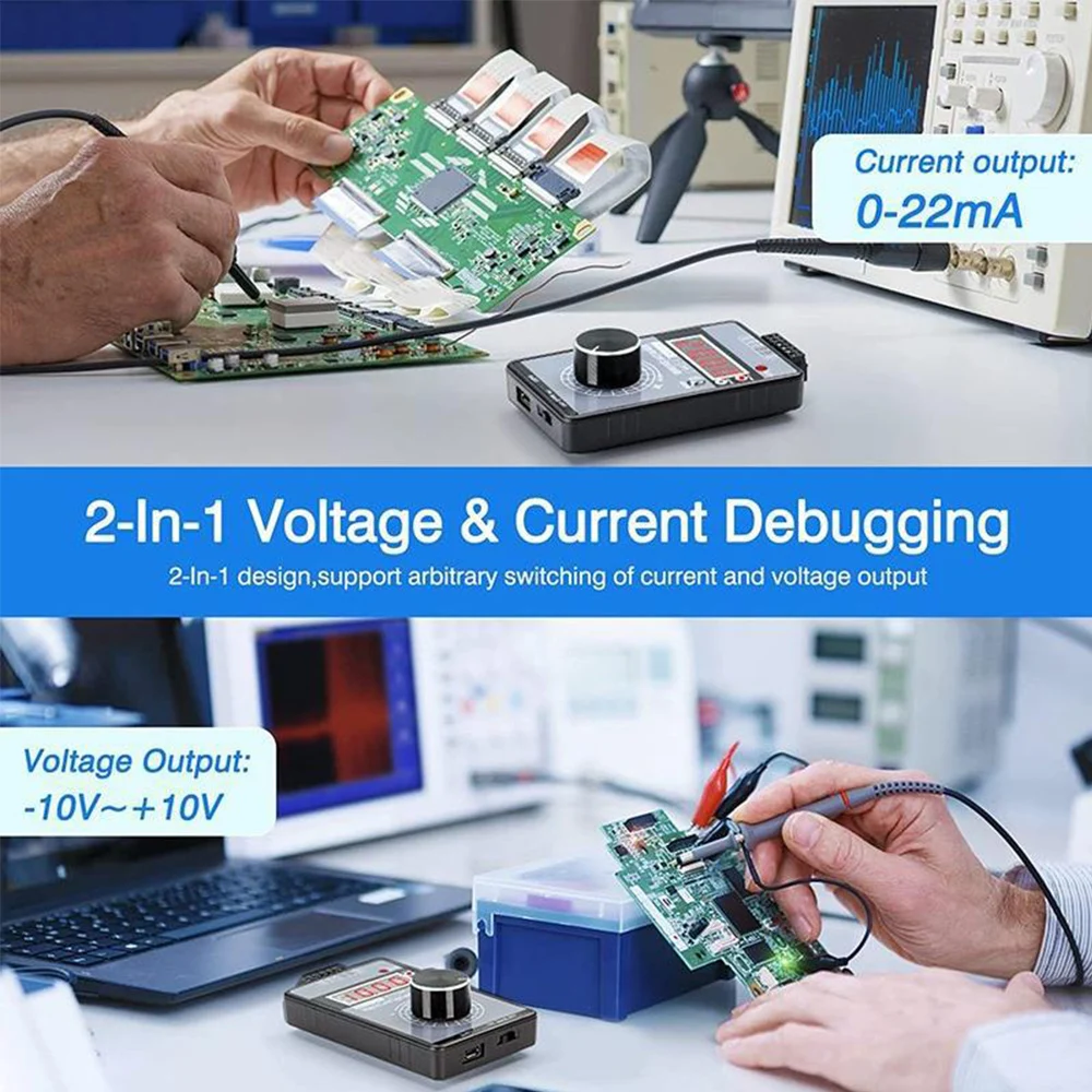 Wysoka precyzja DC 0-10V 4-20mA Generator sygnału analogowego regulowane napięcie prąd 0-5V/3V/1V 0-22mA debugowanie kalibratora źródła