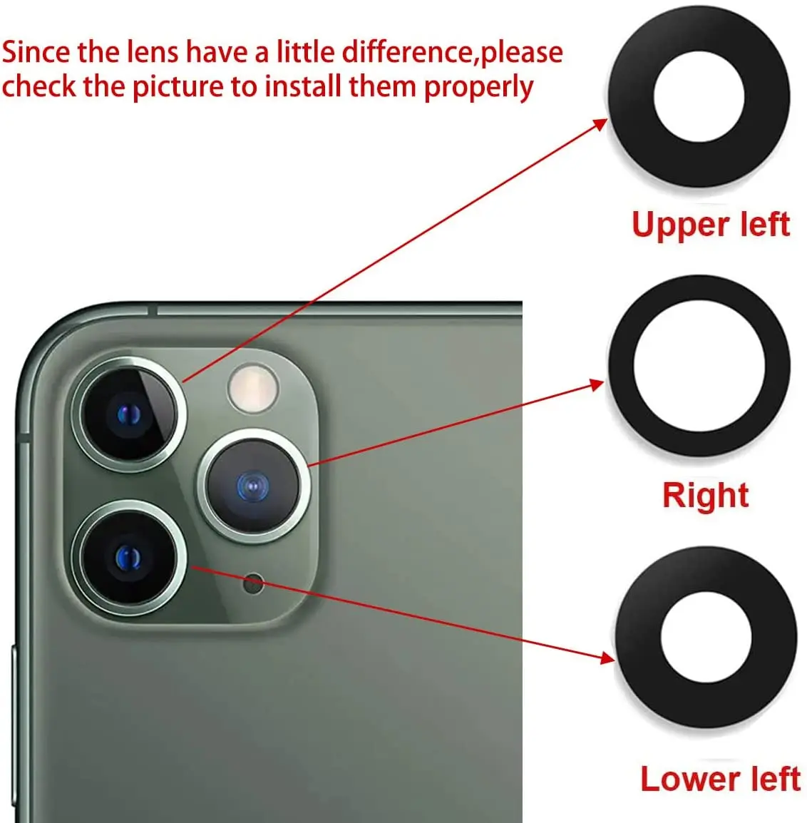 1Set di lenti per fotocamera posteriore in vetro per iPhone X XR Xs 11 12 13mini Pro Max fotocamera posteriore con adesivo e strumenti di rimozione parti di riparazione