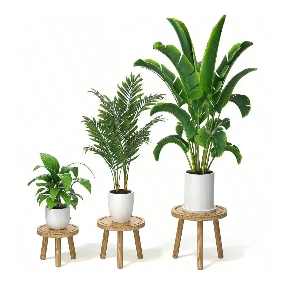 

Pack Wood Plant Stands Indoor, Single Plant Stand 6 12 Inch Pots, Mid Modern Plant Stool, Tall Plant Stand Large Plants Living