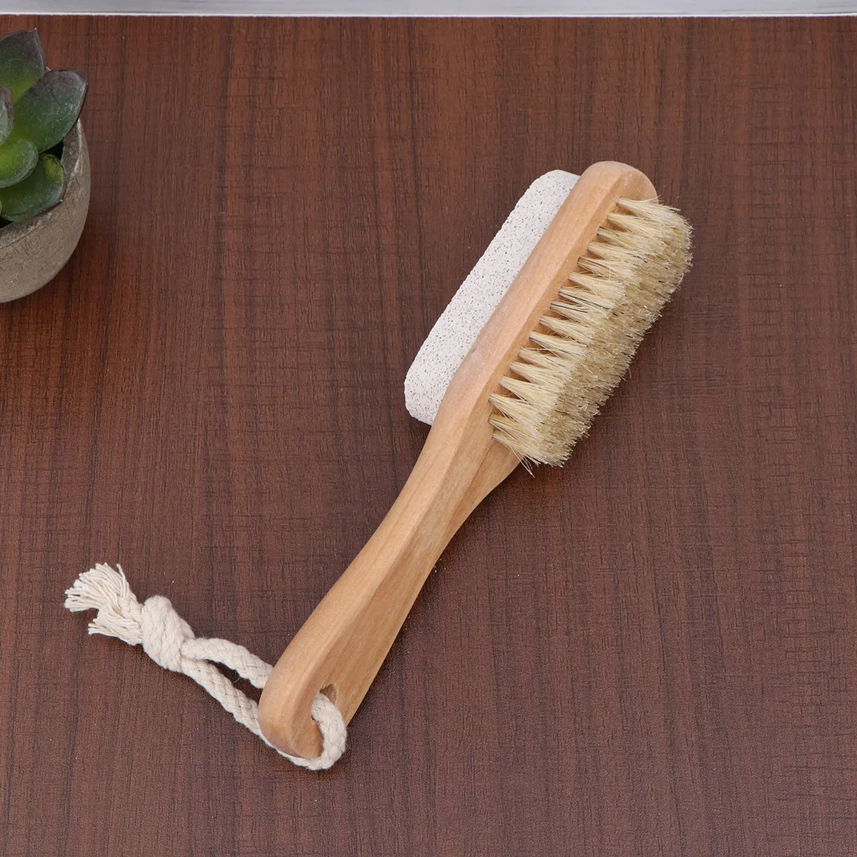 1Pcs Double Sided Pumice Foot Callus Brush Wood Bristles Foot File Dead Skin Remover Pedicure Scraping Plate Pumice Stone