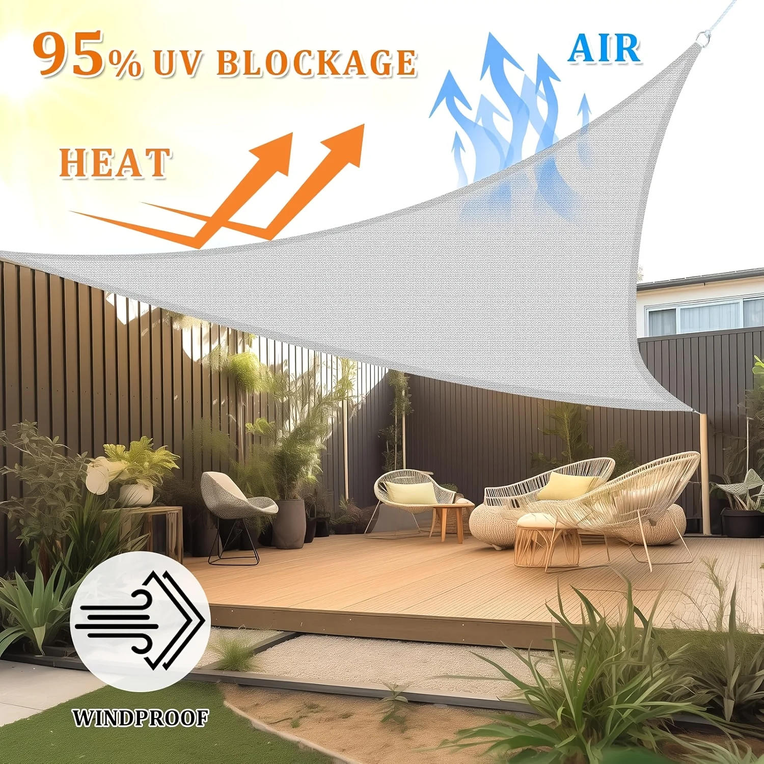 مظلة شمسية، قماش تظليل مثلثي ا - مراجعة Outdoor Furniture Hdpe وسعره