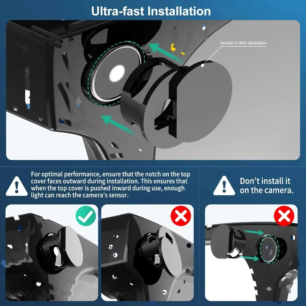 2026 LED Light Cover Adjustable Light Blocker for Ray-Ban Meta Oakley Meta HSTN Smart Glasses Compatible with Way-farer Skyler image 4