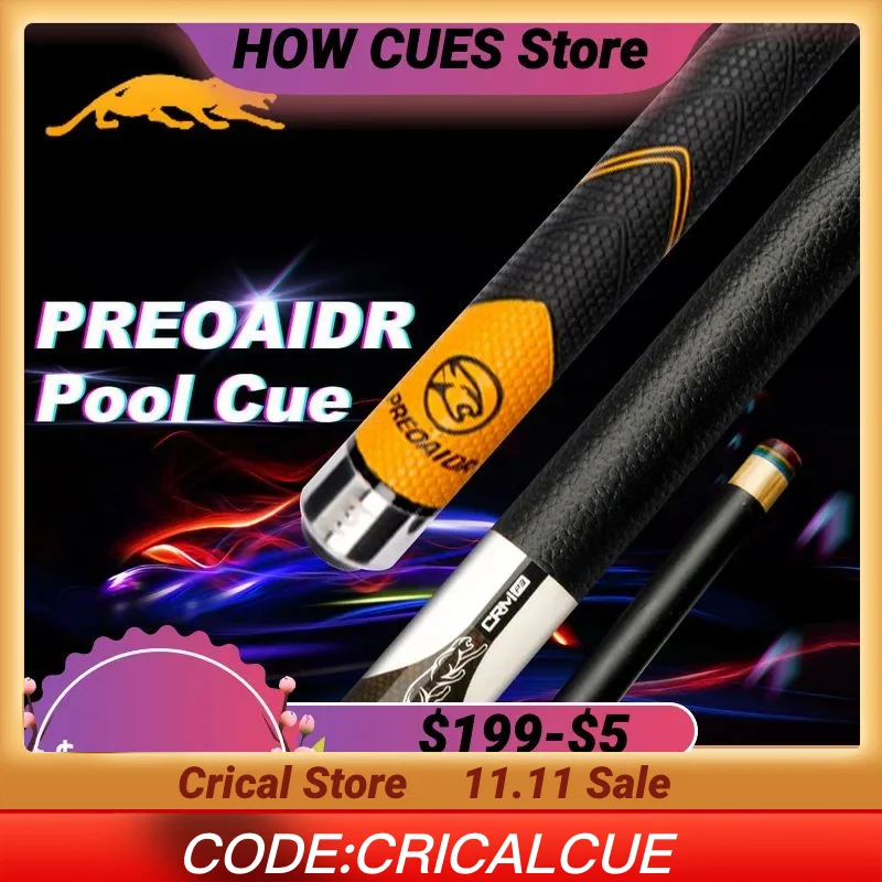 

PREOAIDR 3142 Кий для бассейна Carbon Maple Shaft Black Technology Stick 12,5/11,8/10,8 мм Радужный наконечник PREDATOR Uniloc Joint Кий для бильярда